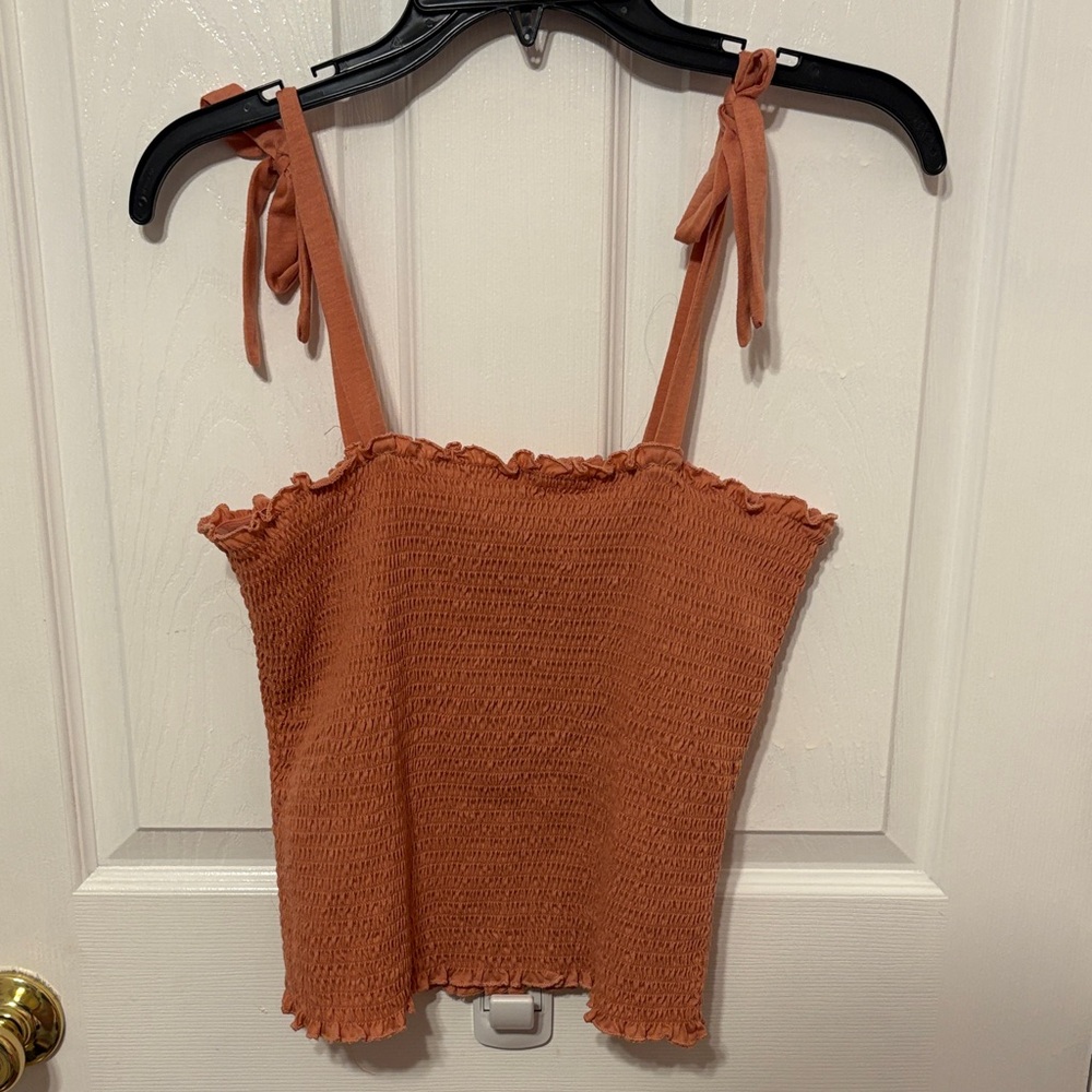 Crave Fame Rust Smocked Camisole